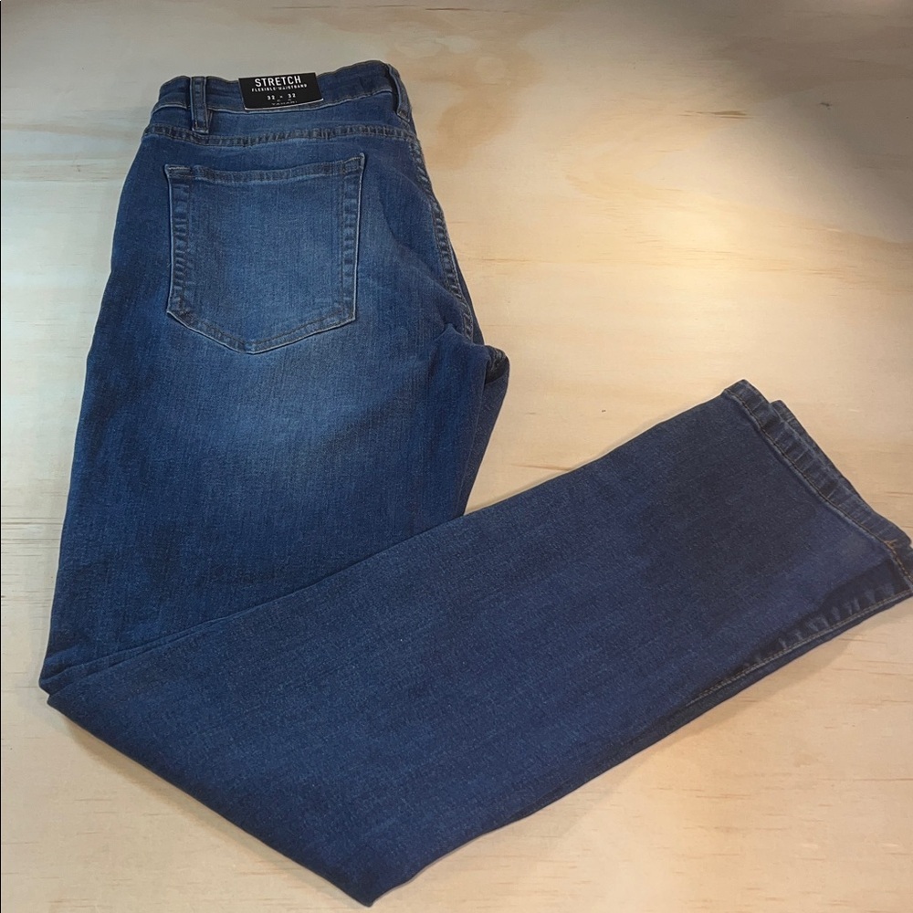NWT Tahari Blue Stretch Skinny Jeans Sz 32x32